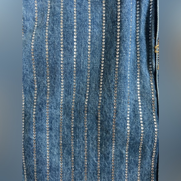 Alexander Wang crystal stripe skirt in denim - Picture 5 of 6